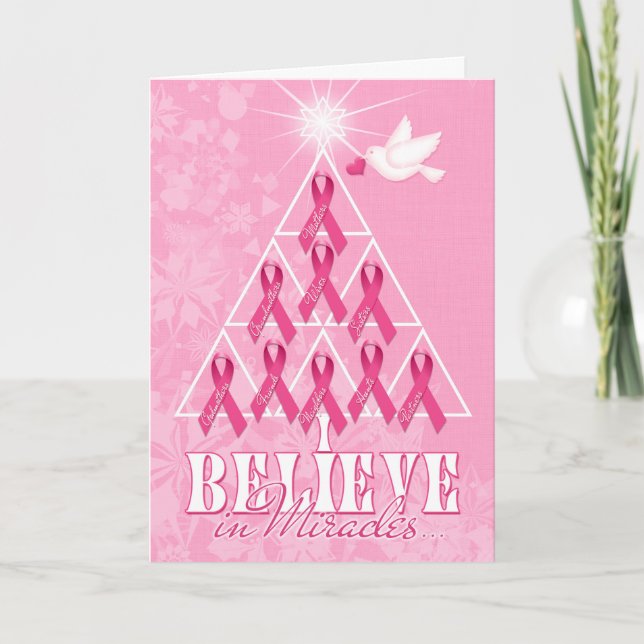 Breast Cancer Get Well Pink Ribbon Card (Front)