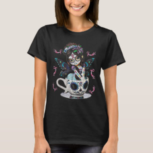 Breast Cancer Girl Sugar Skull Costume Halloween G T-Shirt