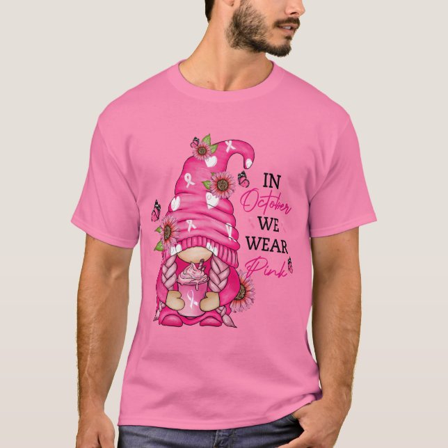Breast Cancer Gnome T Shirt (Front)