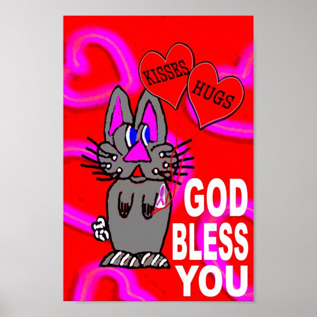 Breast Cancer God Bless You Poster (Front)