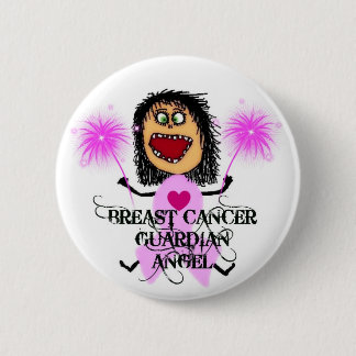 Breast Cancer Guardian Angel 6 Cm Round Badge