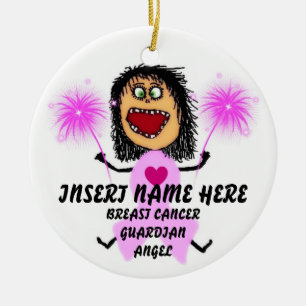 Breast Cancer Guardian Angel Ceramic Tree Decoration