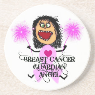 Breast Cancer Guardian Angel Coaster