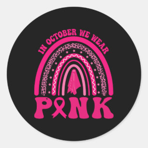 Breast Cancer Halloween 1 Classic Round Sticker