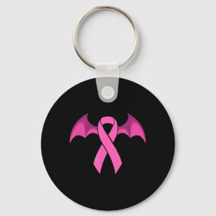 Breast Cancer Halloween - Bat Wings Awareness Key Ring