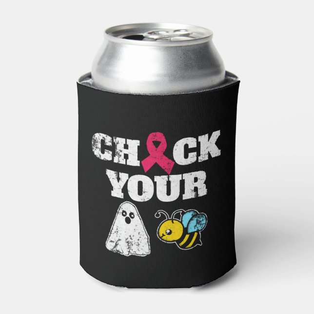 Breast Cancer Halloween Can Cooler (Can Front)
