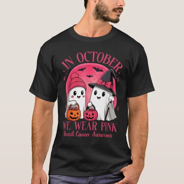 Breast Cancer Halloween for Women in October We We T-Shirt (Front)