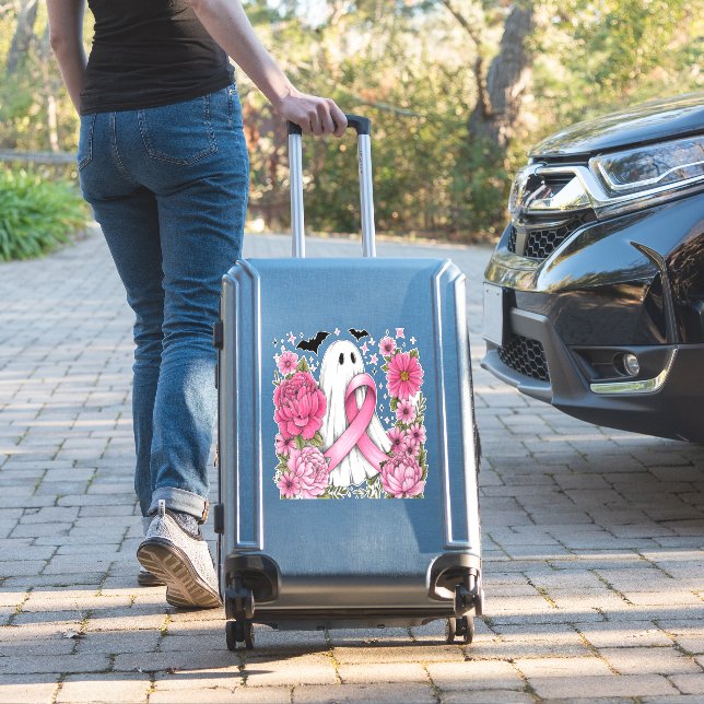 Breast Cancer Halloween Ghost Boho (Suitcase Insitu)