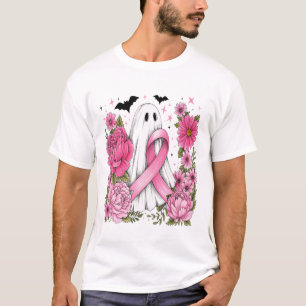 Breast Cancer Halloween Ghost Boho T-Shirt