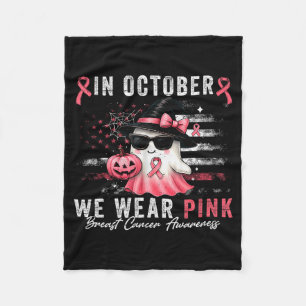 Breast Cancer Halloween In October We Wear Nk Us F Fleece Blanket