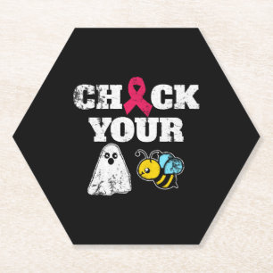 Breast Cancer Halloween Paper Coaster