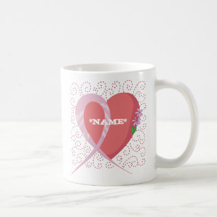 Breast Cancer Heart Customisable Mug