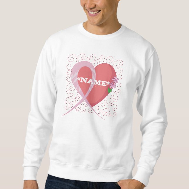 Breast Cancer Heart Customised Sweatshirt (Front)