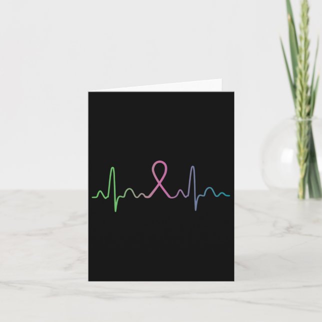 Breast Cancer Heartbeat Awareness Survivor Gift  Card (Front)