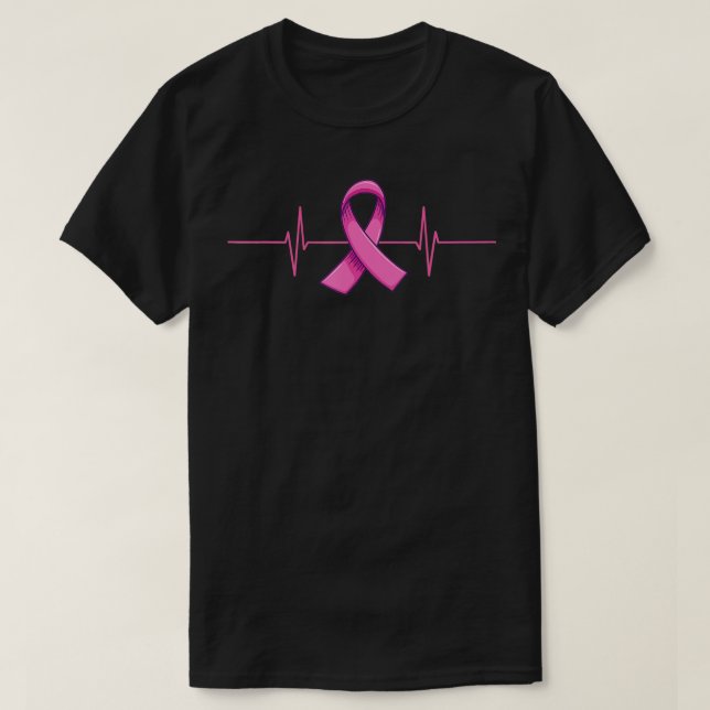 Breast Cancer Heartbeat  Pink Ribbon Fighter Men W T-Shirt (Design Front)