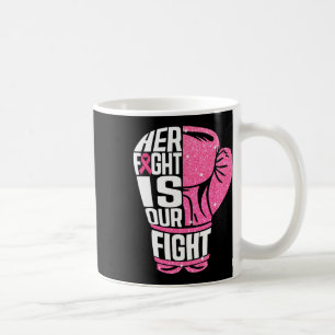 Breast Cancer Her Fight Is Our Fight Boxing Gloves Coffee Mug
