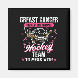 Breast Cancer Hockey Team Pink Awareness Ribbon Pa Magnet