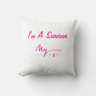 Breast Cancer Home Decor Pillow.  Survivor theme  Cushion