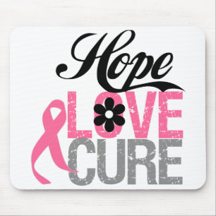 Breast Cancer HOPE LOVE CURE Gifts Mouse Mat