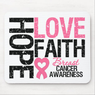 Breast Cancer Hope Love Faith Mouse Mat