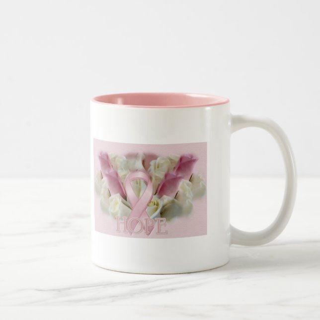 Breast Cancer Hope Two-Tone Coffee Mug (Right)