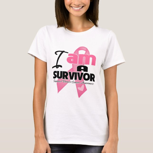 Breast Cancer - I am a Survivor T-Shirt (Front)