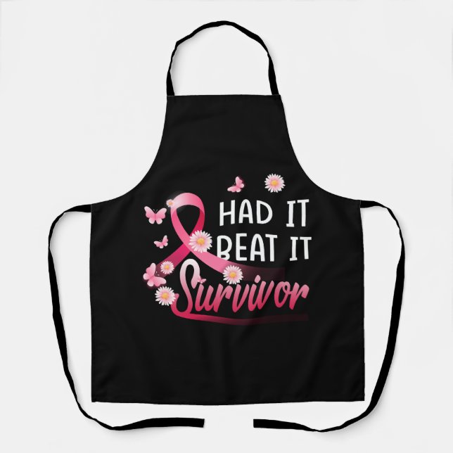 Breast Cancer I Had It I Beat It Survivor Pink Rib Apron (Front)