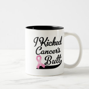 Breast Cancer I Kicked Butt Two-Tone Coffee Mug