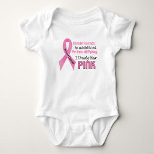 Breast Cancer I Proudly Wear Pink 1 Baby Bodysuit