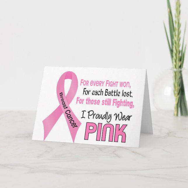 Breast Cancer I Proudly Wear Pink 1 Card (Front)