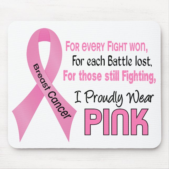 Breast Cancer I Proudly Wear Pink 1 Mouse Mat (Front)