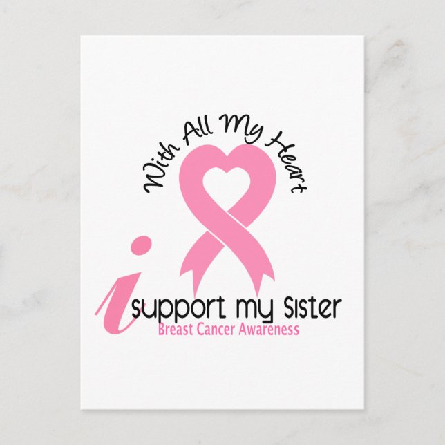 Breast Cancer I Support My Sister Postcard (Front)