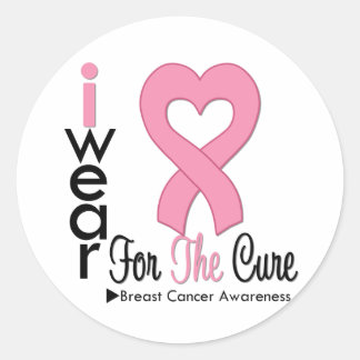 Breast Cancer I Wear Pink Ribbon For The Cure Classic Round Sticker