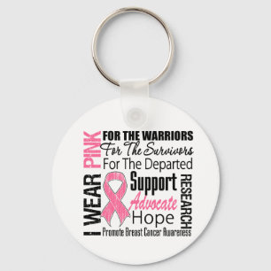 Breast Cancer I Wear Pink Ribbon TRIBUTE Key Ring