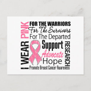 Breast Cancer I Wear Pink Ribbon TRIBUTE Postcard