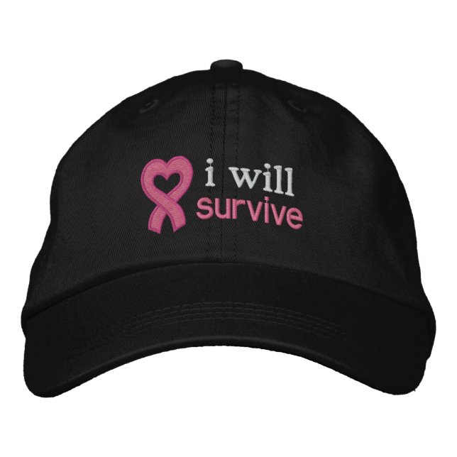 Breast Cancer I Will Survive Embroidered Hat (Front)