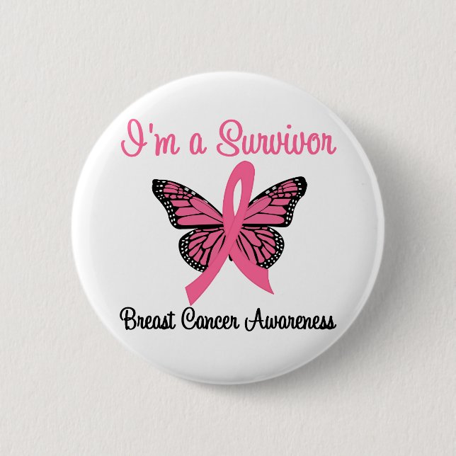 Breast Cancer I'm a Survivor 6 Cm Round Badge (Front)