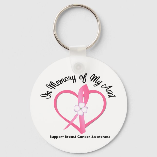 Breast Cancer In Memory of My Aunt Key Ring (Front)