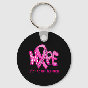 Breast Cancer In October We Wear Pink Ribbon Key Ring