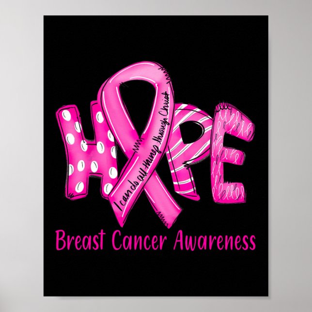 Breast Cancer In October We Wear Pink Ribbon  Poster (Front)