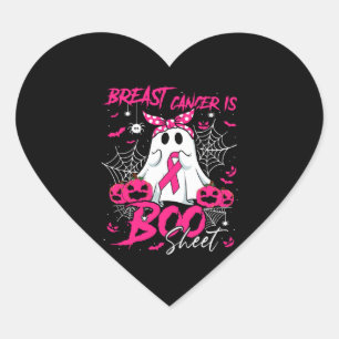 Breast Cancer Is Boo Sheet Breast Cancer Halloween Heart Sticker