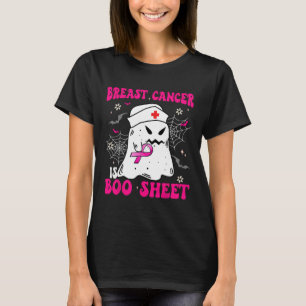 Breast Cancer Is Boo Sheet Groovy Pink Spooky For T-Shirt