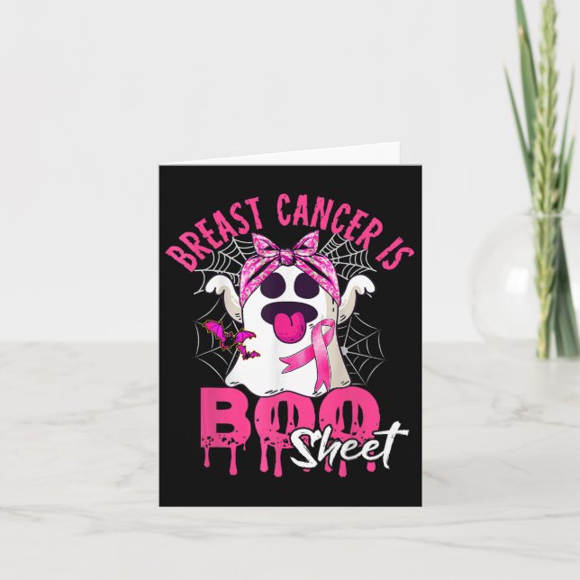 Breast Cancer Is Boo Sheet Halloween Breast Cancer Card (Front)