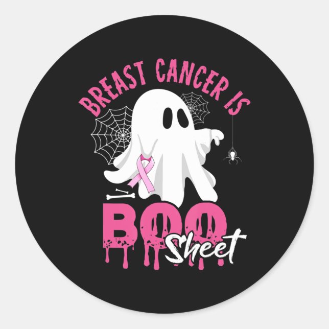 Breast Cancer Is Boo Sheet Halloween Breast Cancer Classic Round Sticker (Front)