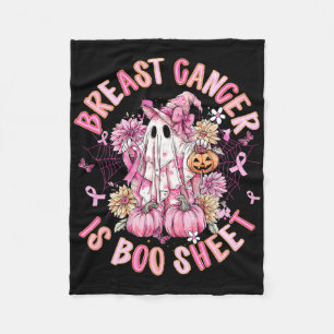 Breast Cancer Is Boo Sheet Halloween Breast Cancer Fleece Blanket