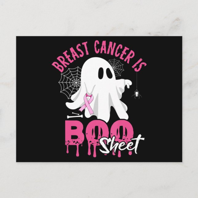 Breast Cancer Is Boo Sheet Halloween Breast Cancer Postcard (Front)