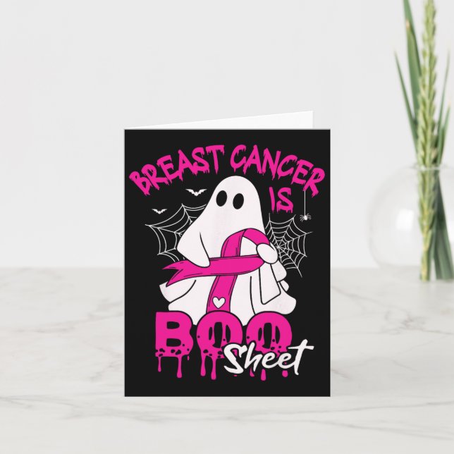 Breast Cancer Is Boo Sheet Halloween Support Squad Card (Front)