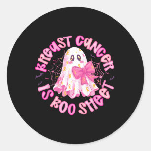 Breast Cancer Is Boo Sheet Pink Ghost Coquette Bow Classic Round Sticker