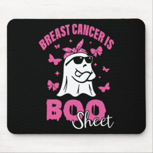 Breast Cancer Is Boo Sheet Pink Ribbon Funny Ghost Mouse Mat