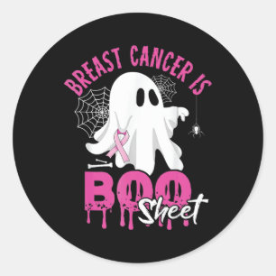 Breast Cancer Is Boo Sheet Spooky Halloween Breast Classic Round Sticker